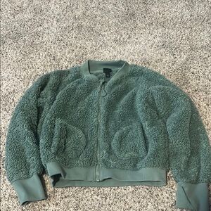 All in Motion Green Teddy Bomber Jacket